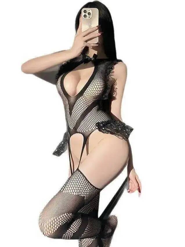 Bodystocking Sexy com Renda e  - Fishnet Stocking Women avaliação e preço