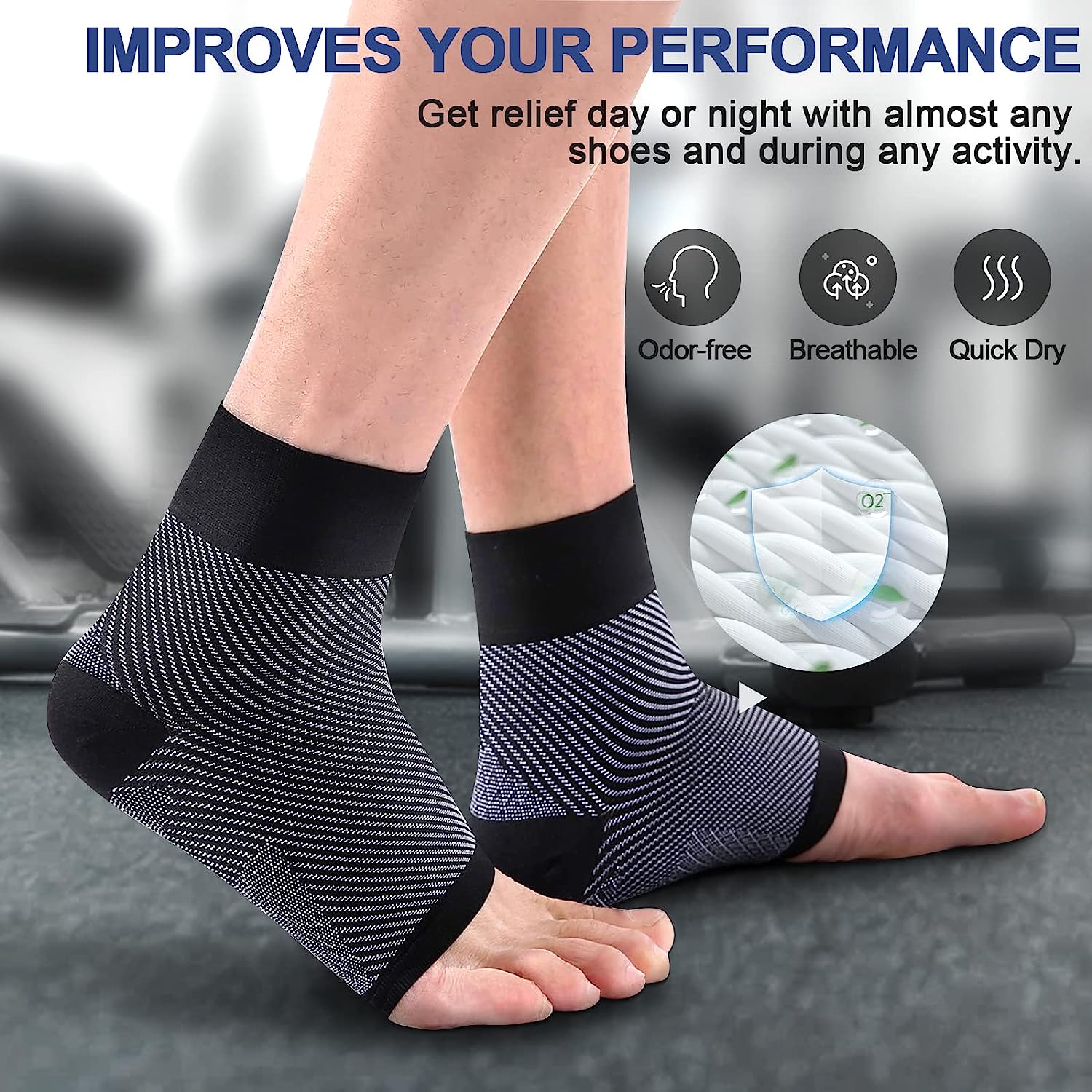 1 par de meias de compressão p - Ankle Brace Sock avaliação e preço