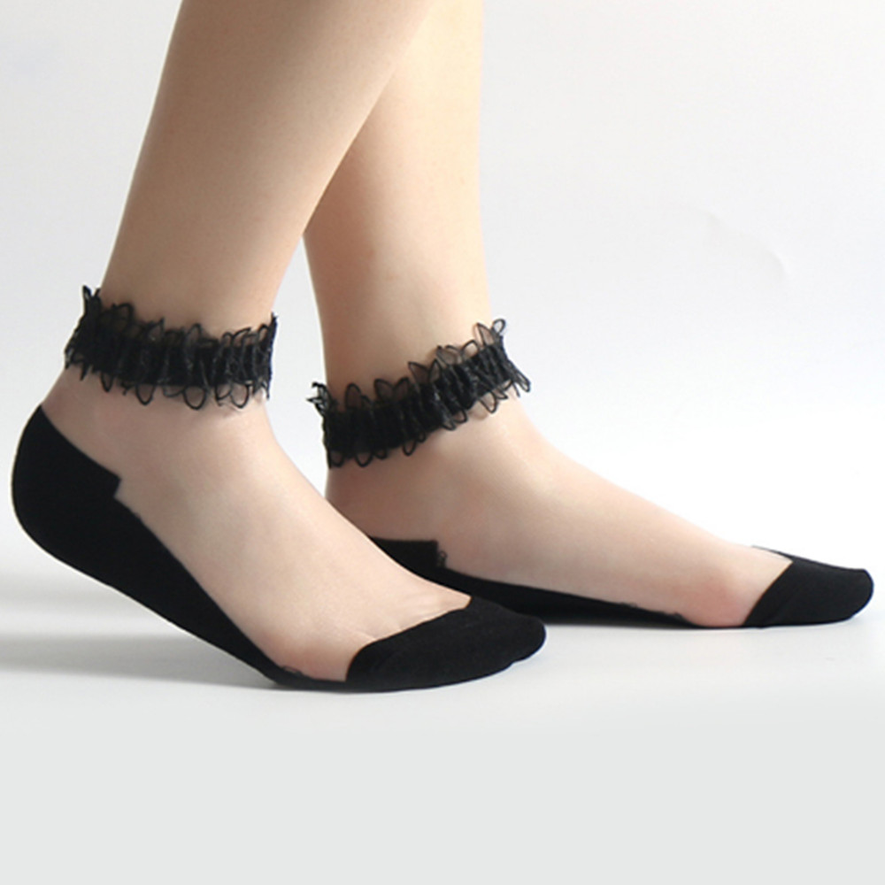 Mulher renda meia curta meias  - Invisibility Sock Loafer avaliação e preço