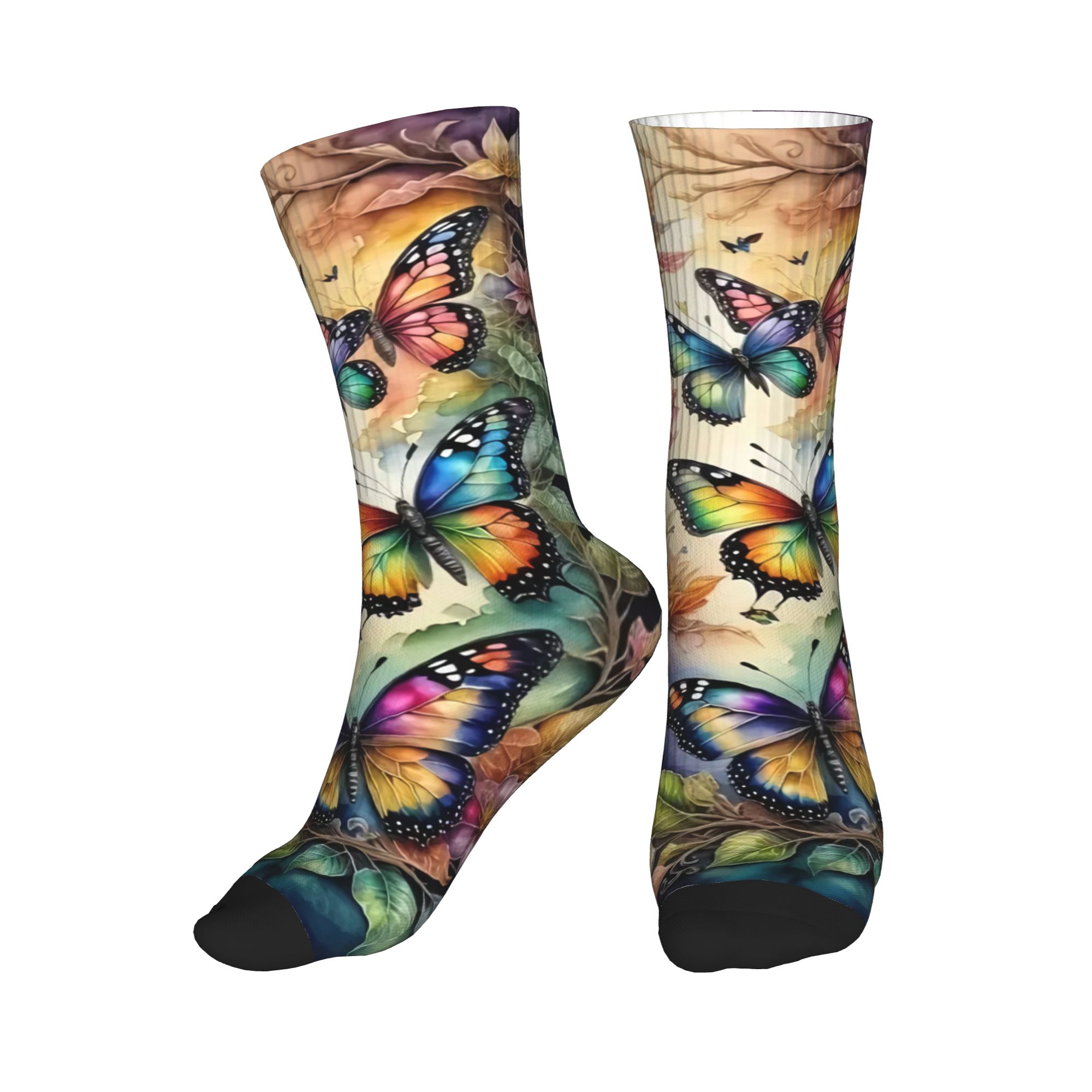 Meias coloridas com borboletas - Dress Sock Men avaliação e preço