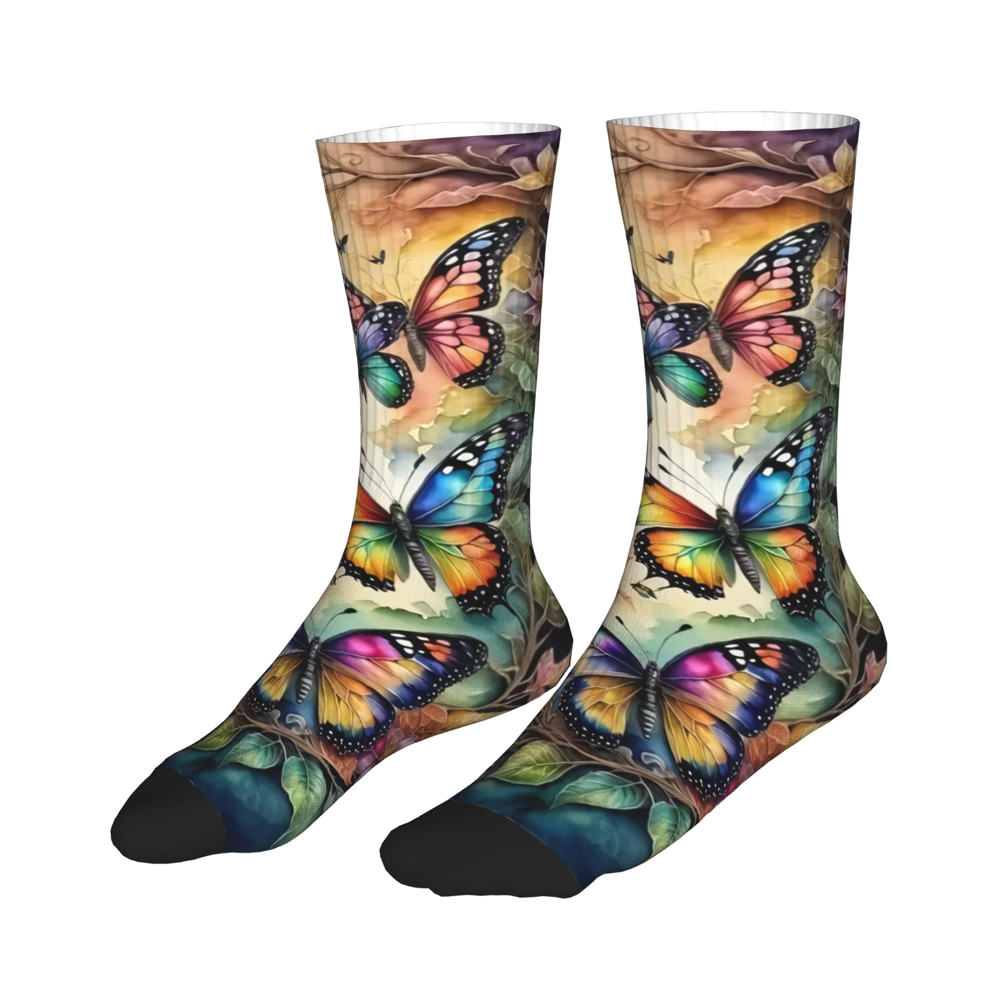 Meias coloridas com borboletas - Dress Sock Men avaliação e preço