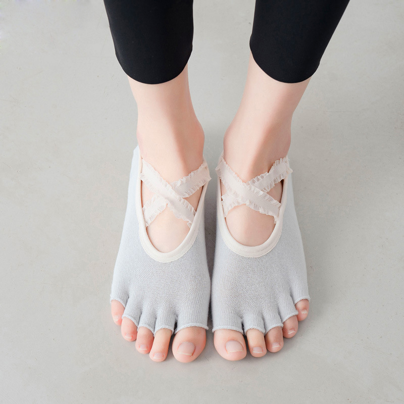 Cinco dedo meias de yoga laço  - Toe Sock Split avaliação e preço